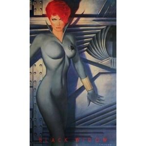 Black Widow Promotional Poster Chiodo Vintage Original 1991 Marvel Comics 22x34